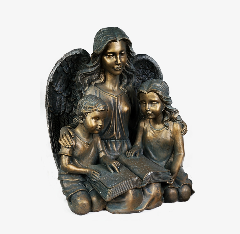 Angel Reading To Kids - Statue, transparent png download