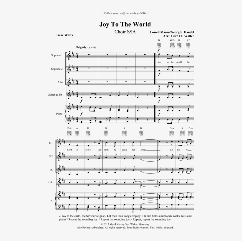 Joy To The World - Morgen Kommt Der Weihnachtsmann D Dur, transparent png download