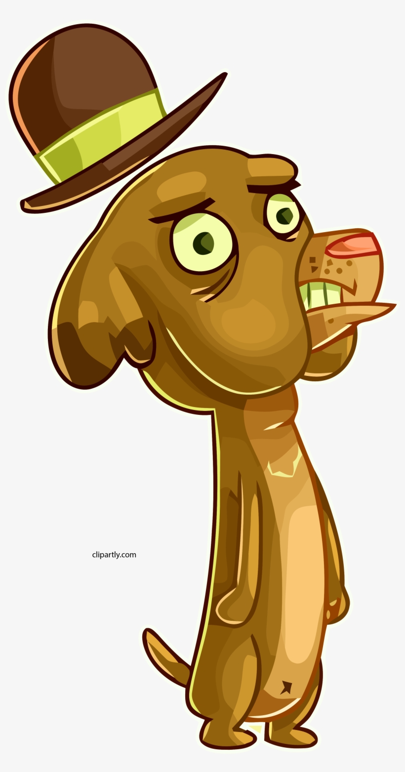 Cartoon Fancy Walking Dog With Elegant Hat Clipart - Cartoon, transparent png download