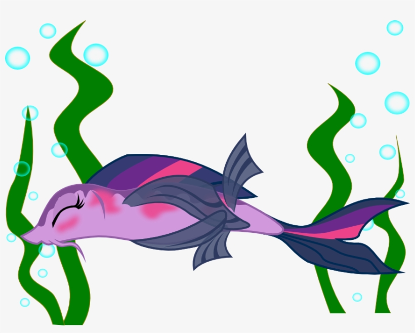 Skrysal, Blushing, Bubble, Covering, Eyes Closed - Twilight Sparkle Fish, transparent png download