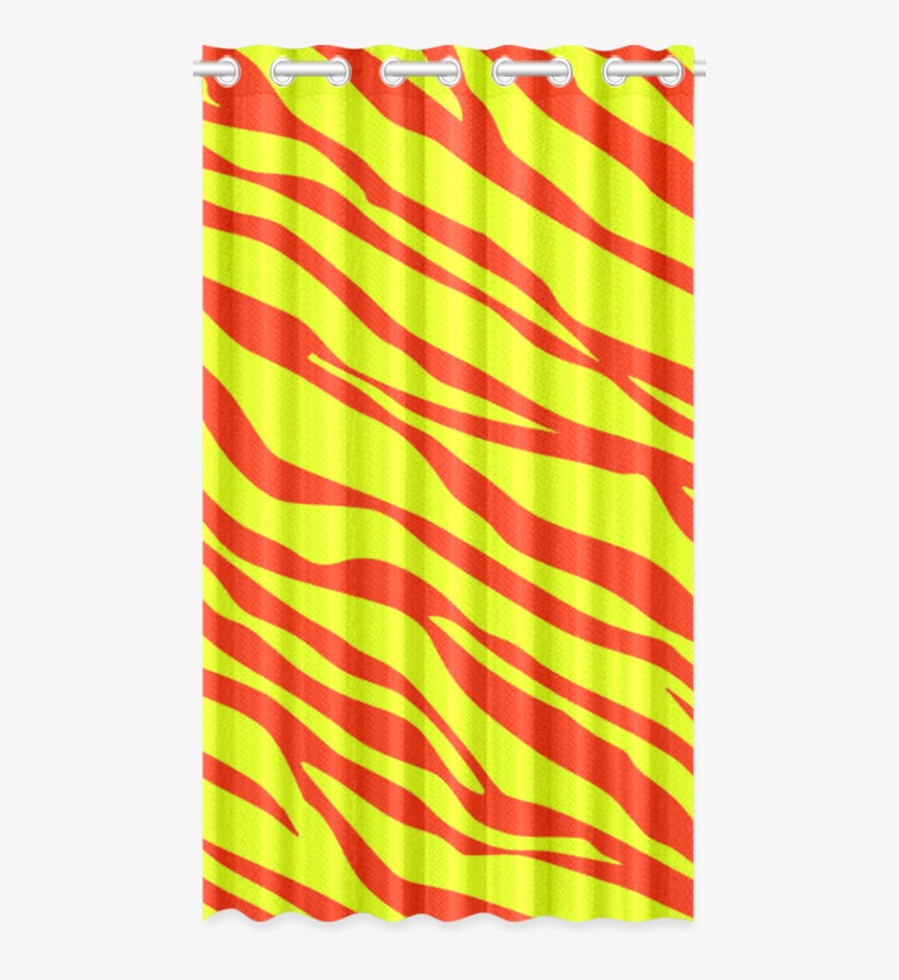 Cherry Red Sunshine Yellow Zebra Stripes New Window - Shower Curtain, transparent png download