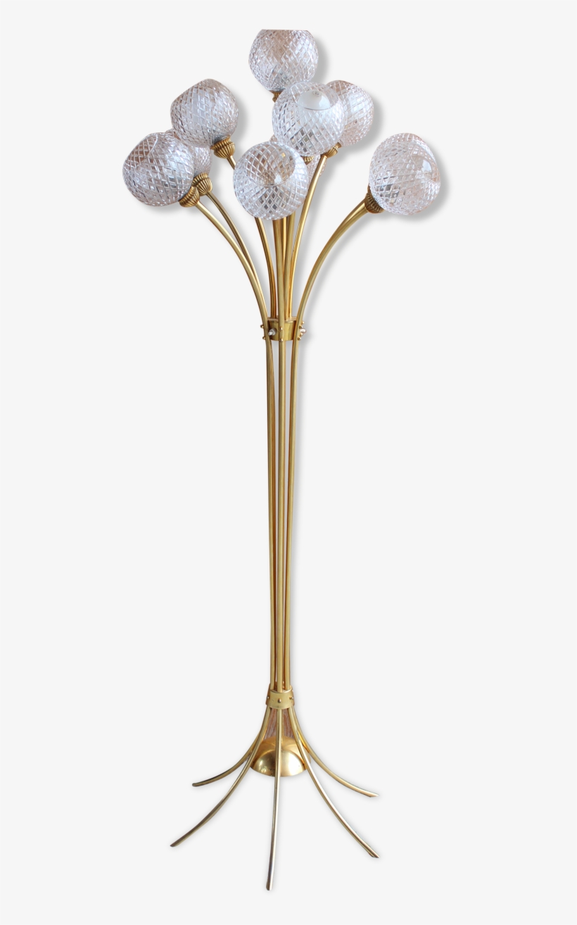 Italian Lamppost 10 Lights Golden Crystal Balls - Lamp, transparent png download