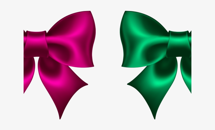 Bow Tie Clipart Pink Blue Bow - Green Bow Clip Art, transparent png download