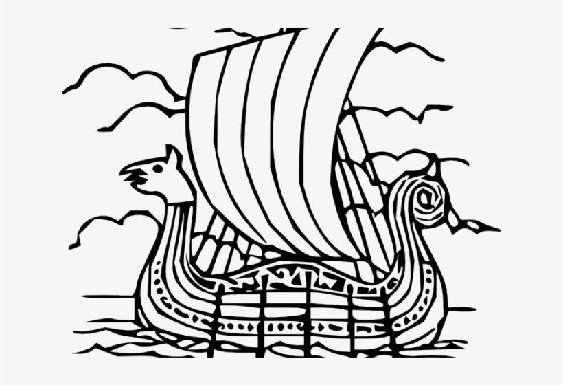 Viking Ship Clipart Colour - Boat Clip Art, transparent png download