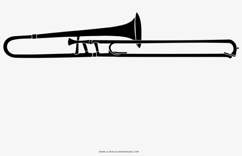 Trombone Coloring Page - Dibujo De Un Trombon, transparent png download