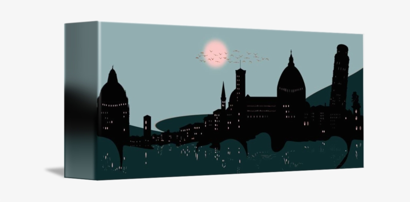 "pisa Italy Night Reflection With Birds" Combining - Mosque, transparent png download