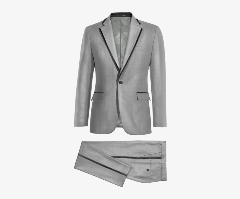 grey blazer black lapel