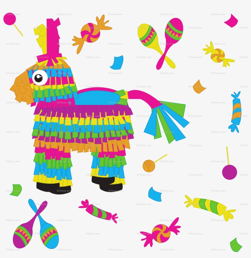 Confetti Fabric Pumpkinbones Spoonflower - Pinata Clipart Transparent, transparent png download