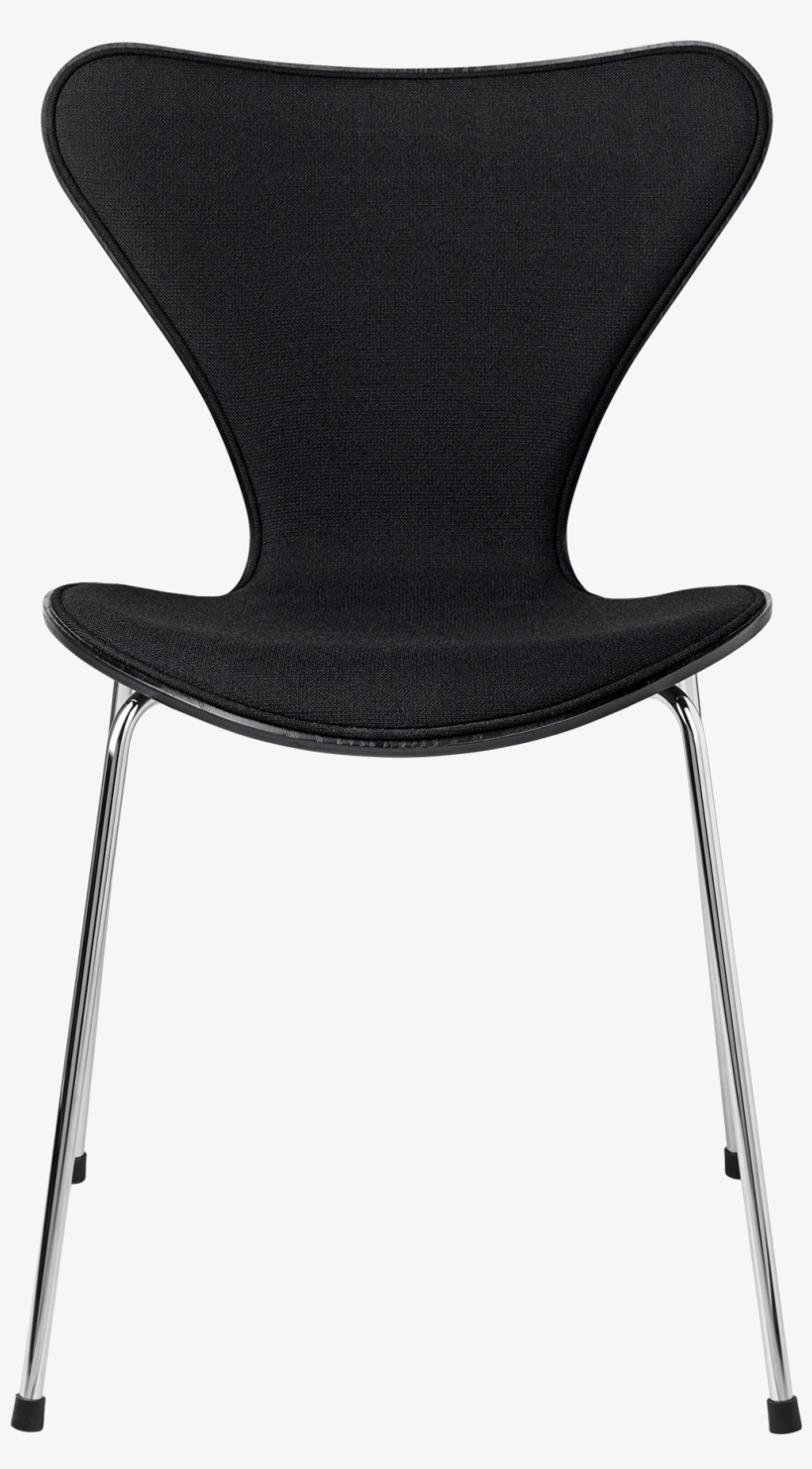 3107, Chair, Front Upholstered, Fabric - Série 7 Stacking Chair - Ash By Fritz Hansen Black,chromed, transparent png download