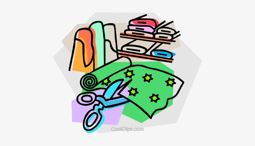 Cutting Fabric Royalty Free Vector Clip Art Illustration - Fabric Clipart, transparent png download