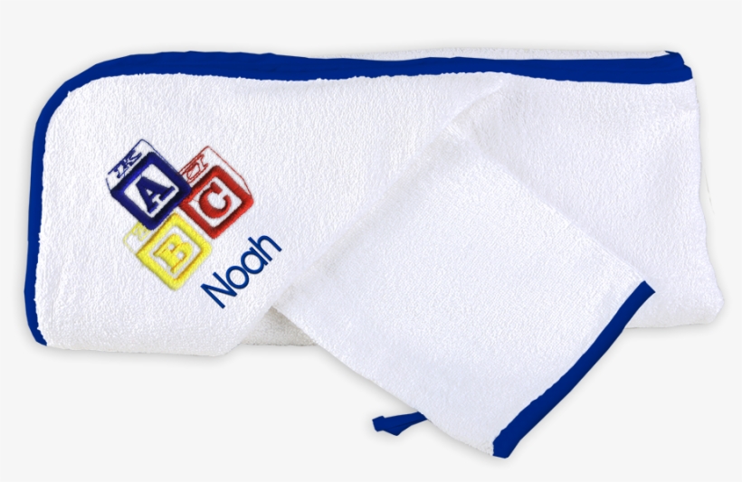 Personalized Hooded Towel Set With Abc Blocks Primary - Towel, transparent png download
