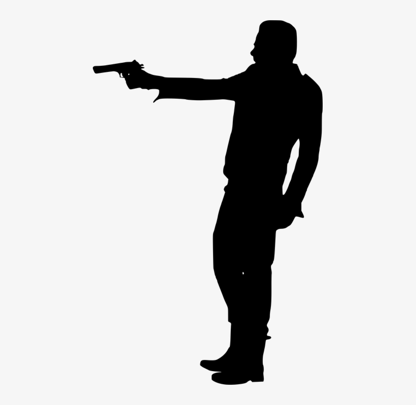 Silhouette, Gangster, Gun, Mafia, Organized Crime, - Silhouette Of Guy With Gun, transparent png download