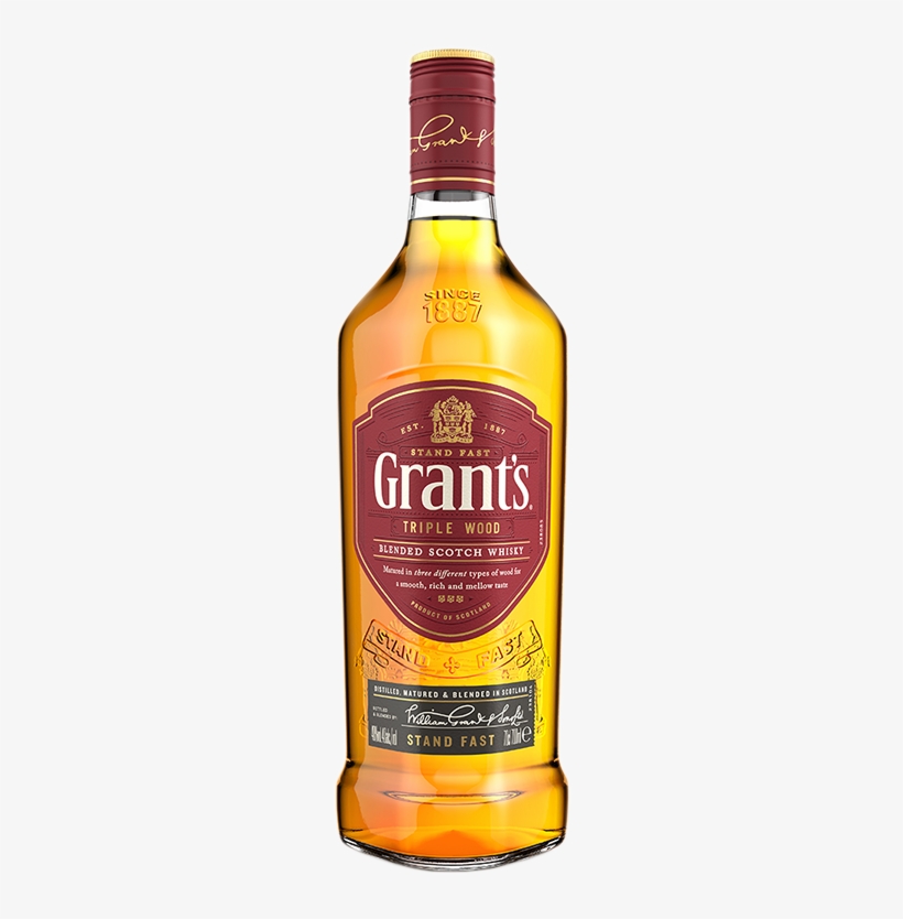 Grants Whisky Triple Wood Bottle - Grants Cask Edition Rum, transparent png download