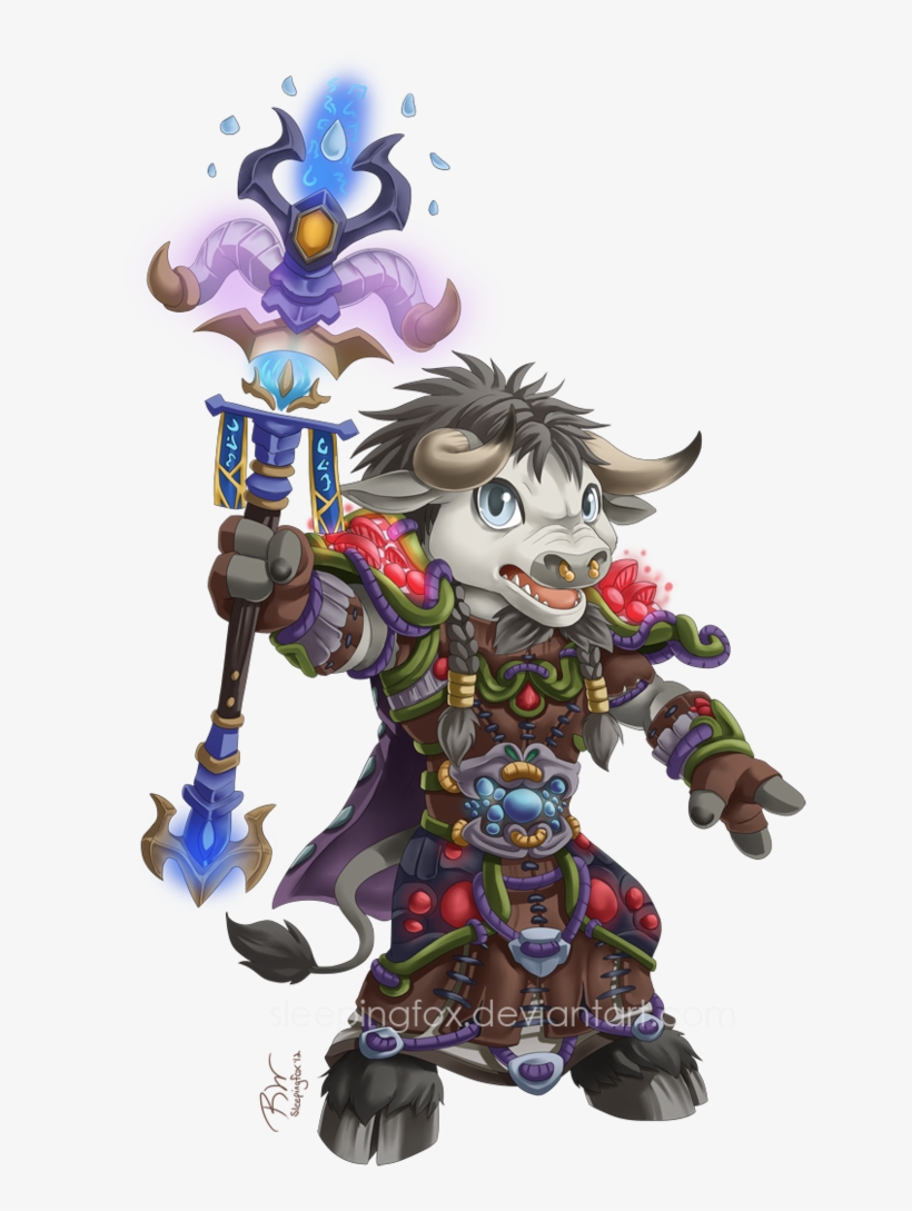 Ahh I Had So Much Fun Doing This One *u* Tauren Druid - Dibujos Kawaii World Of Warcraft, transparent png download