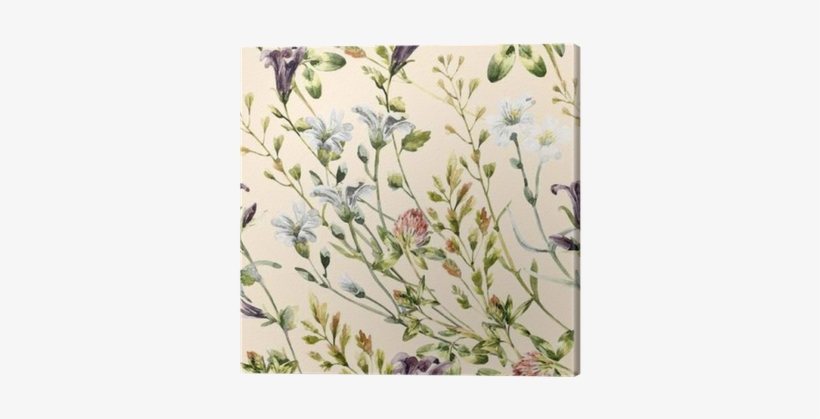 Watercolor Wild Flowers Seamless Pattern - Field Flowers Illustration, transparent png download