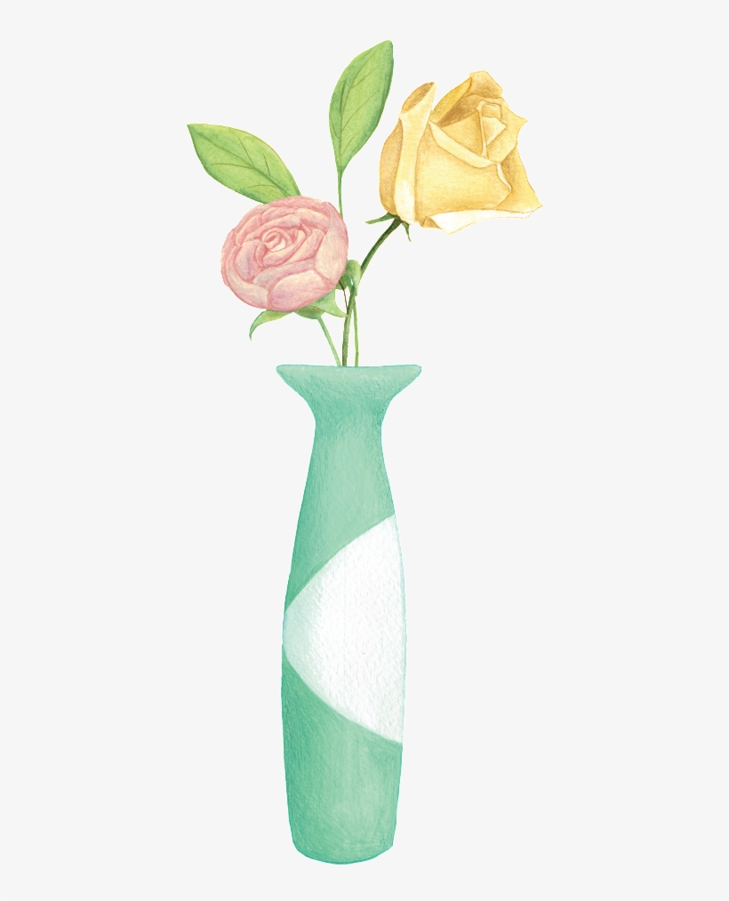 Hand Painted Beautiful High Definition Vase Flower - Vase, transparent png download