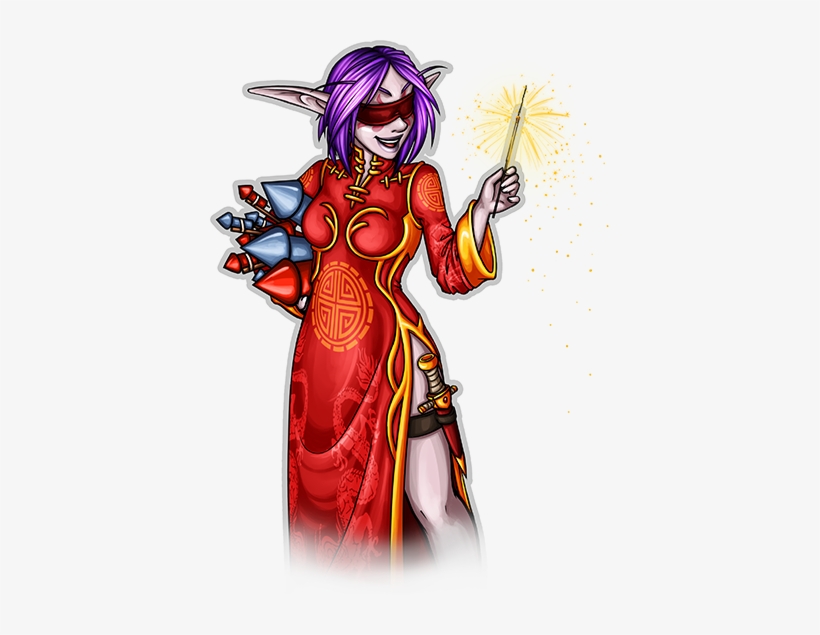 Drawn Lunar Warcraft Character - Wow Festival Suit, transparent png download