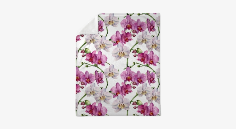 Watercolor Floral Pattern With Orchids - Design, transparent png download
