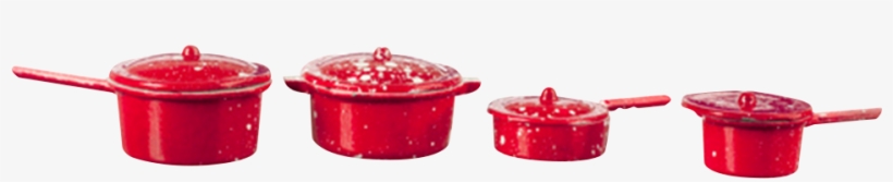 This 1 Inch Scale Red Spatter Dollhouse Pots And Pans - Dutch Oven, transparent png download