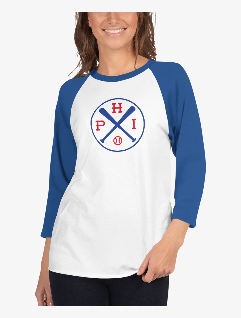 Philadelphia Baseball 3/4 Sleeve Raglan - Shirt, transparent png download