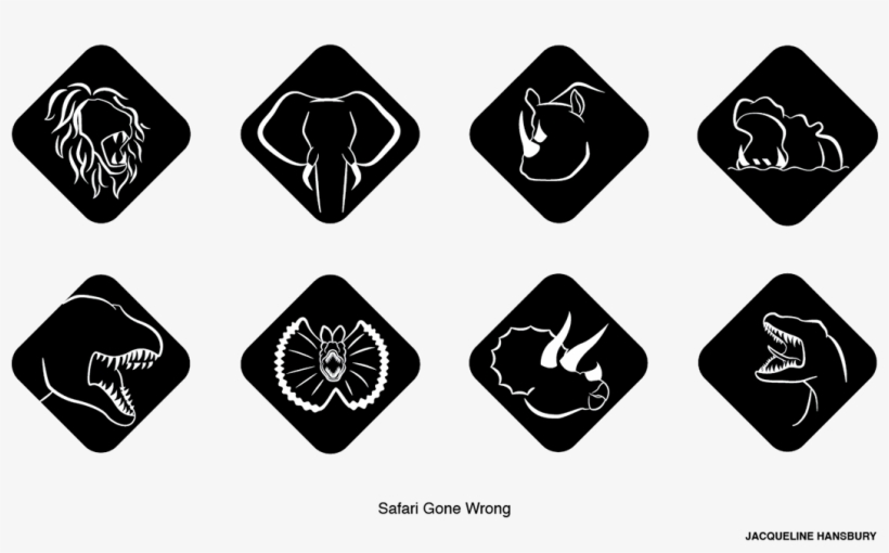 Pictograms Created For Normal Safari Animals And Reimagined - Geometric 4 Leaf Clover, transparent png download