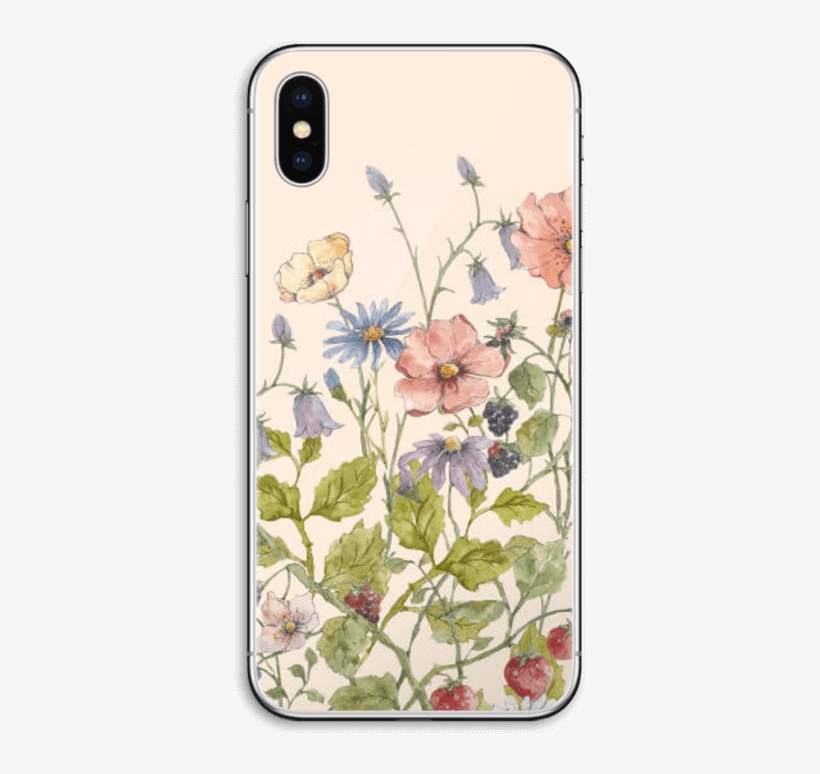 Spring Flowers Skin Iphone X - Birds Art, transparent png download
