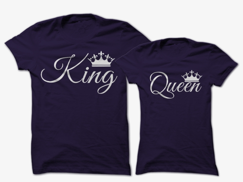 King And Queen Couple Tees - T Shirt, transparent png download