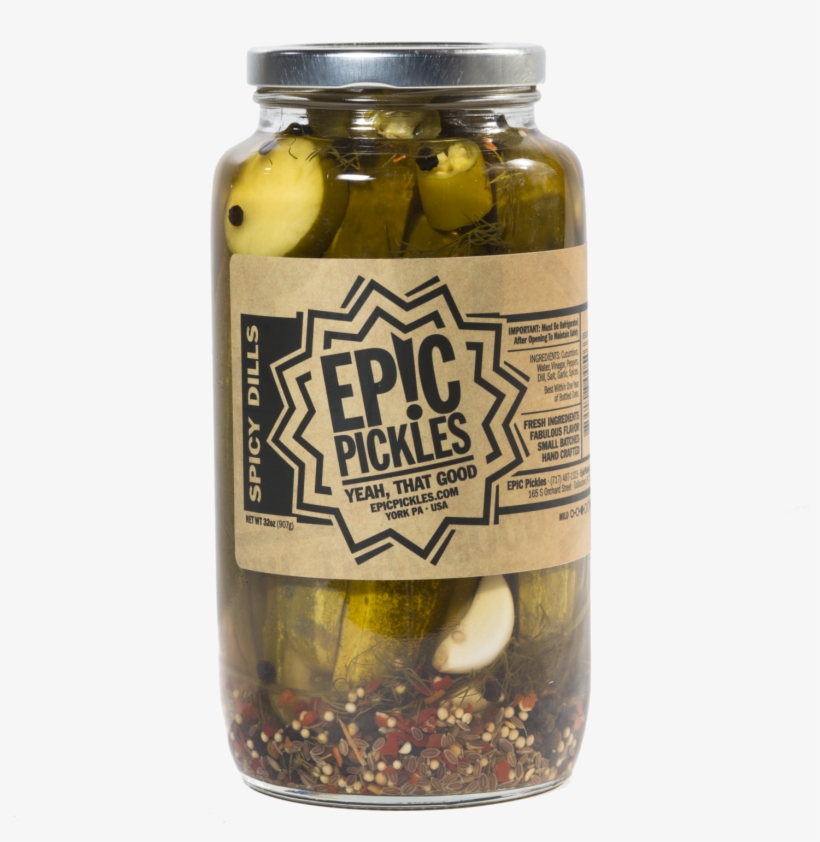Epic Pickles Spicy Dills - Pickled Cucumber, transparent png download