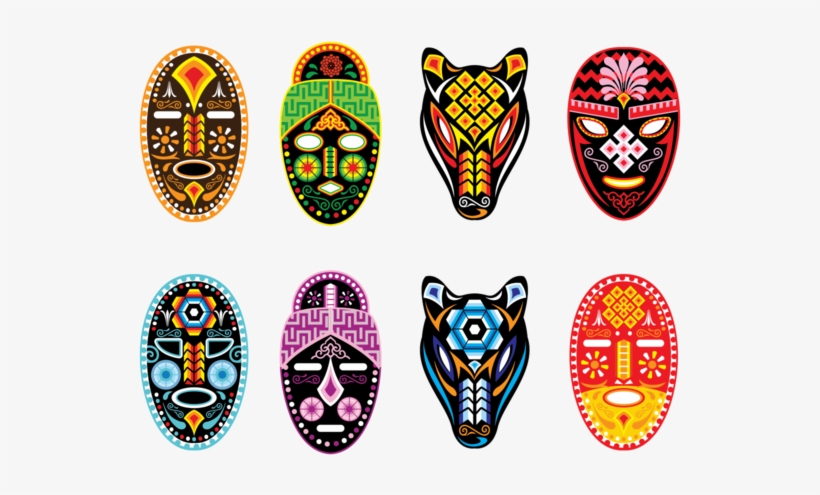 Huichol Mask Vector - Chameleon Pens Color Tops, transparent png download