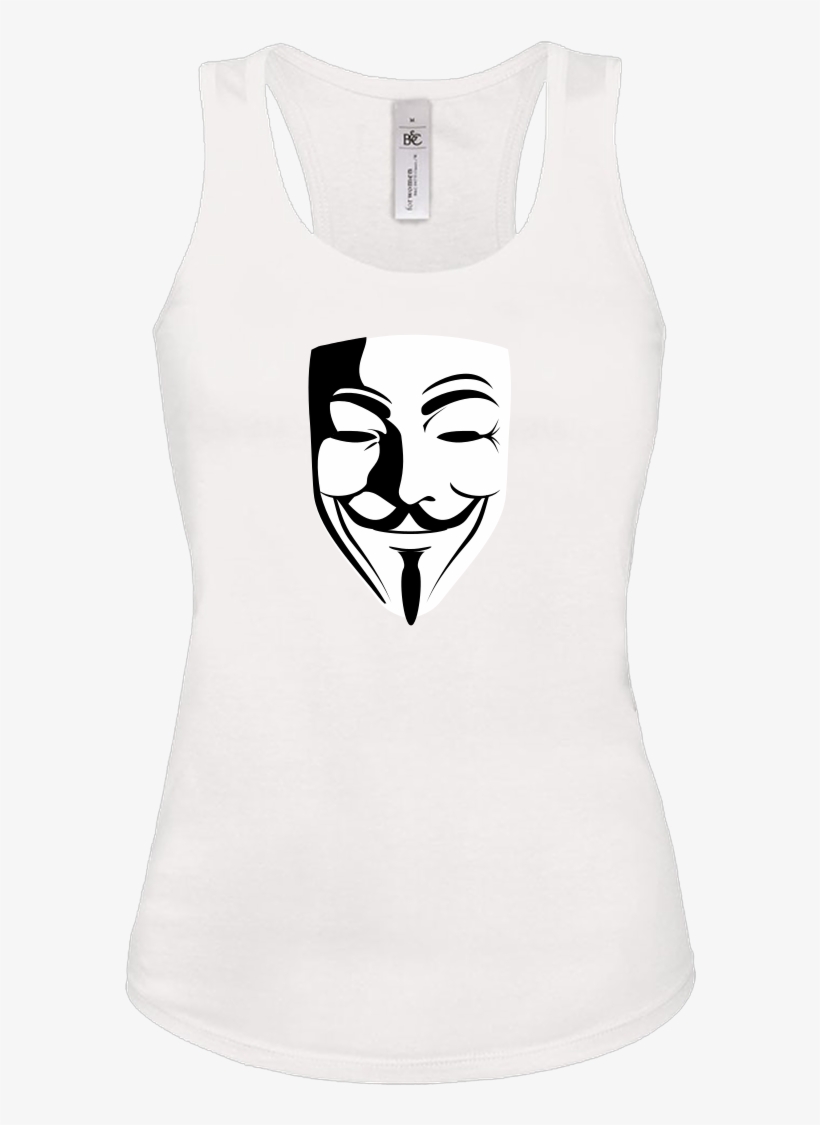 Guy Fawkes T-shirt Tanktop White - Sleeveless Shirt, transparent png download