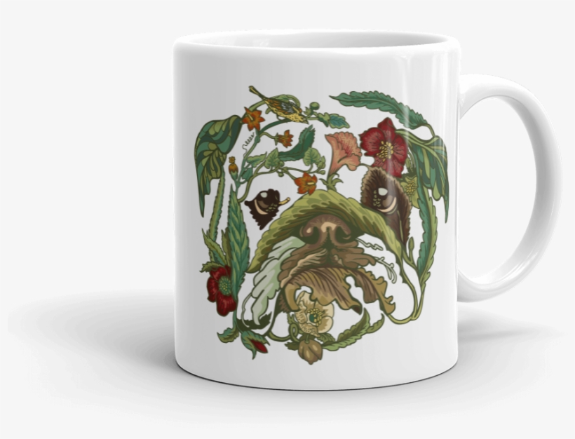 Botanical English Bulldog Mug - Bulldog, transparent png download