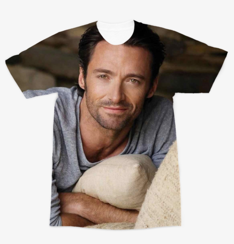 Hugh Jackman Smiling ﻿premium Sublimation Adult T-shirt, transparent png download