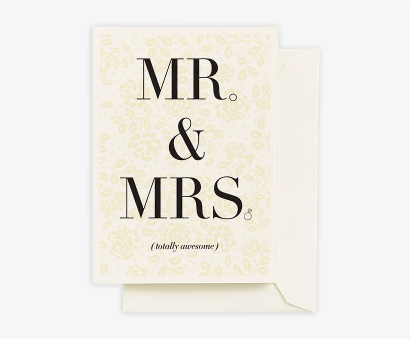 Mr & Mrs Greeting Card - Calligraphy, transparent png download