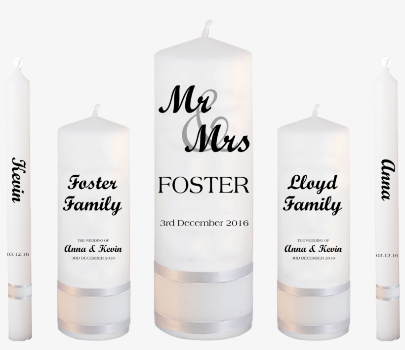 Wedding Candle Set Deluxe Mr & Mrs Font - Unity Candle, transparent png download
