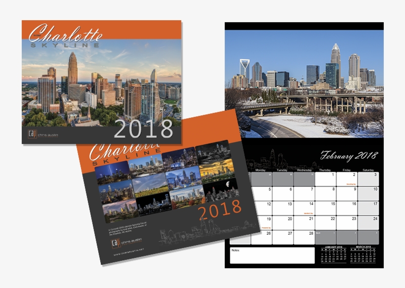 2018 Charlotte Skyline Calendar - North Carolina, transparent png download