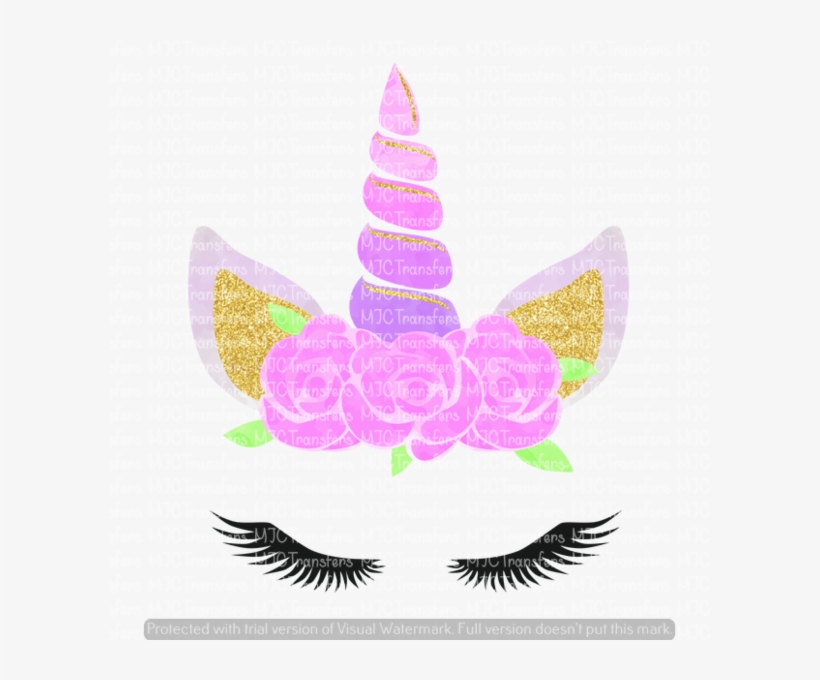 Pink/gold Unicorn - Eyelash Extensions, transparent png download