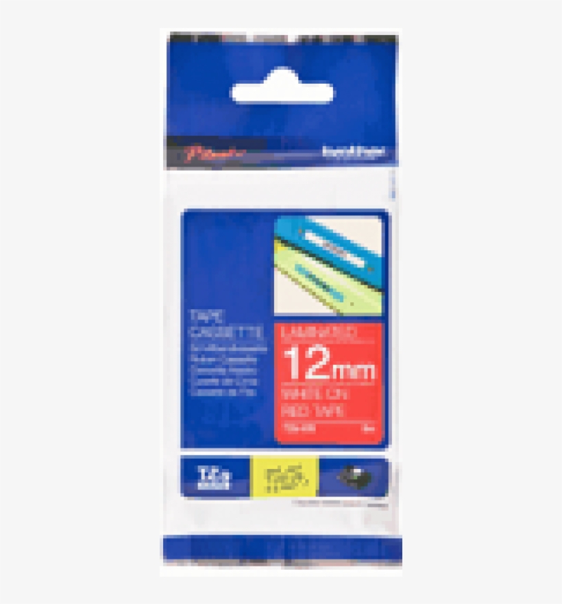 Tze-435 Brother 12mm White Text On Red Tape 8 Metres - Brother Tze 535, transparent png download