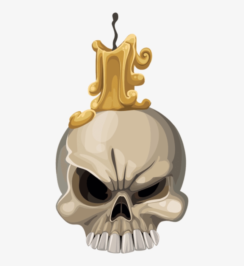 Free Png Download Halloween Skull With Candle Png Images - Halloween Candles Clipart, transparent png download
