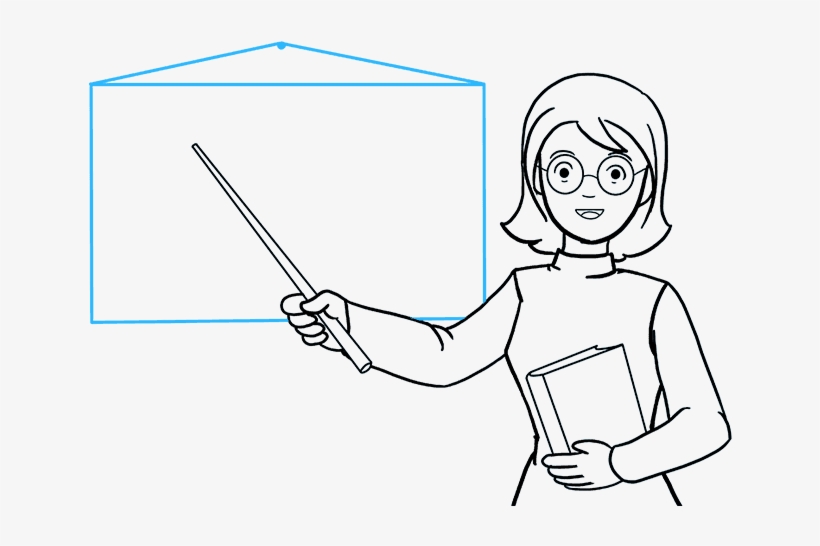 How To Draw Teacher - Drawing Pictures Of Teacher, transparent png download