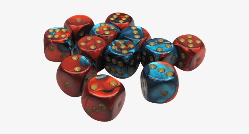 Gemini Polyhedral Red Teal Gold X12 - Dice, transparent png download