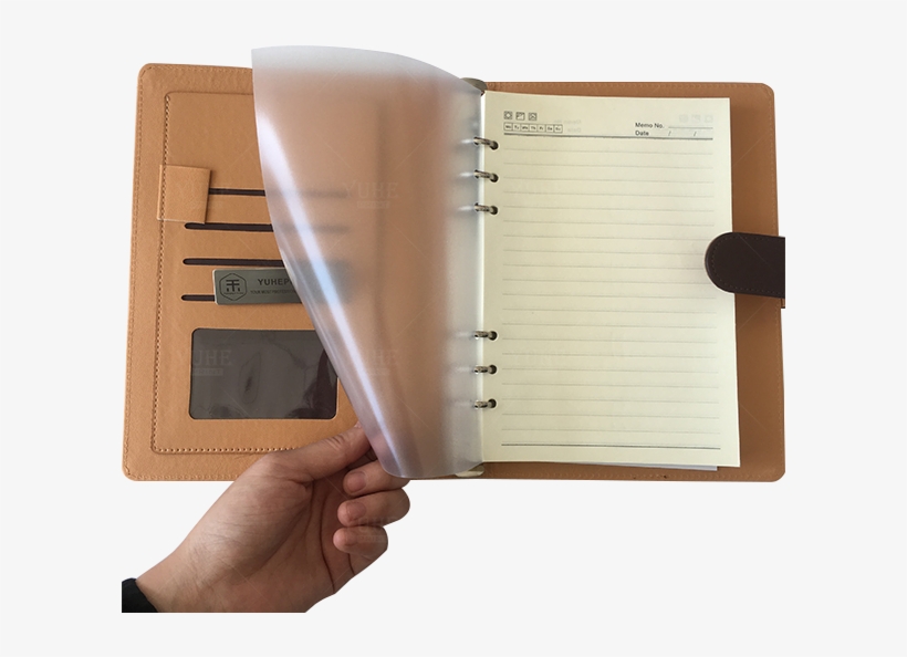 2019 A4 Pu Spone Refillable Leather Cover Notebook - Hand, transparent png download
