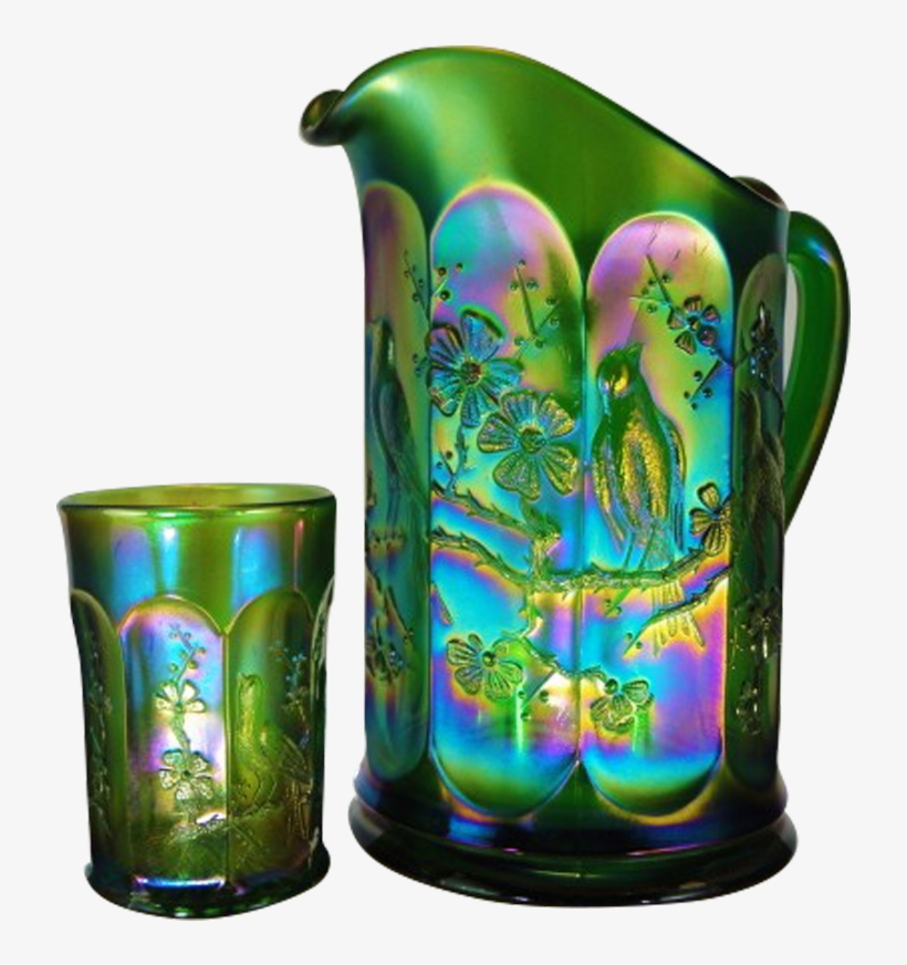 Northwood Singing Birds Emerald Green Water Pitcher - Ceramic, transparent png download