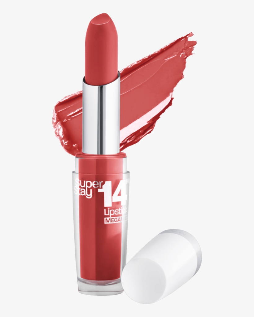 Superstay Mega Watt Lipstick 455 Burst Of Coral - Maybelline Super Stay 075, transparent png download