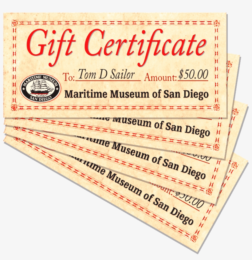 Maritime Museum Gift Certificates Maritime Museum Of - Maritime, transparent png download
