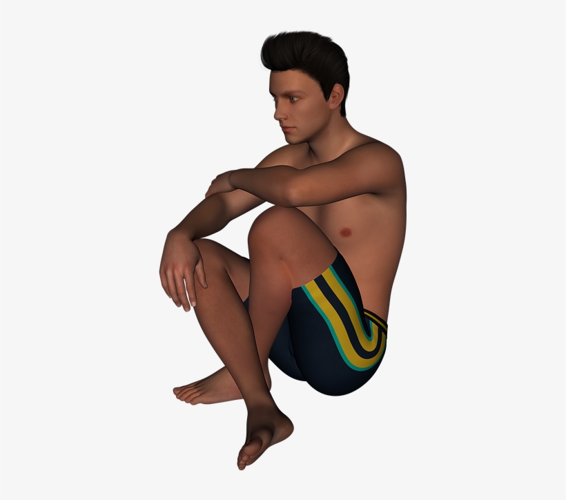 Man, Swimming Trunks, Beach, Body, Swimmer, Thigh - Persona En Traje De Baño Png, transparent png download