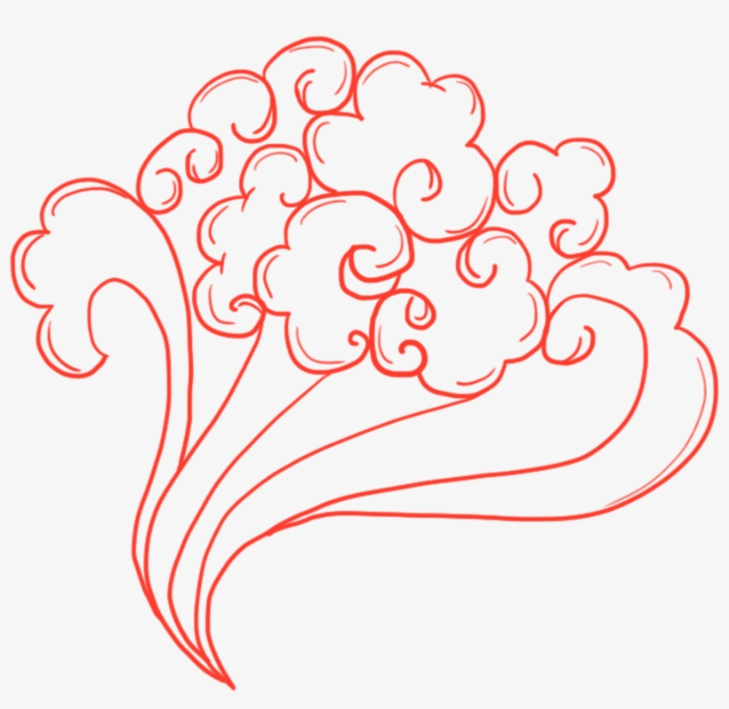 Pintado A Mano Nubes Auspiciosas Festivas Líneas Png - Illustration, transparent png download