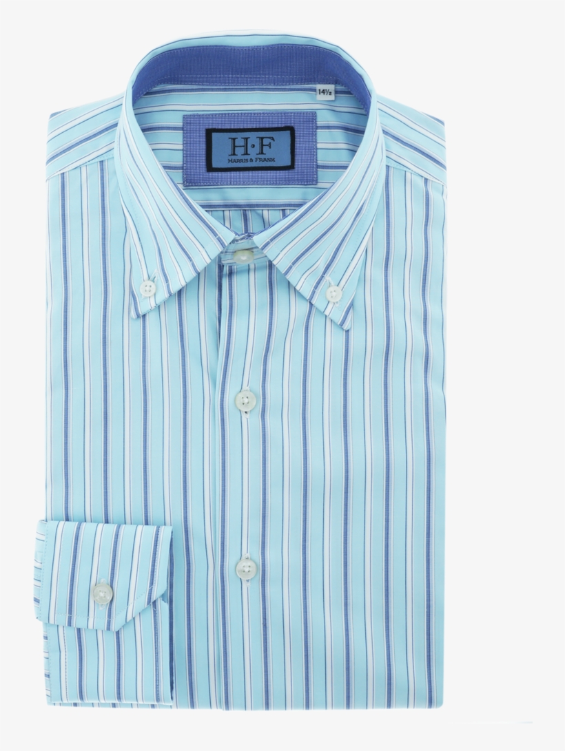 Camisa Azul Turquesa De Rayas Button Down ,harris And - Button, transparent png download