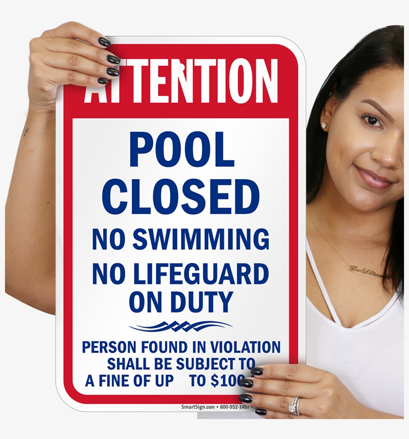 Pool Closed No Swimming Kentucky Sign - Sign, transparent png download