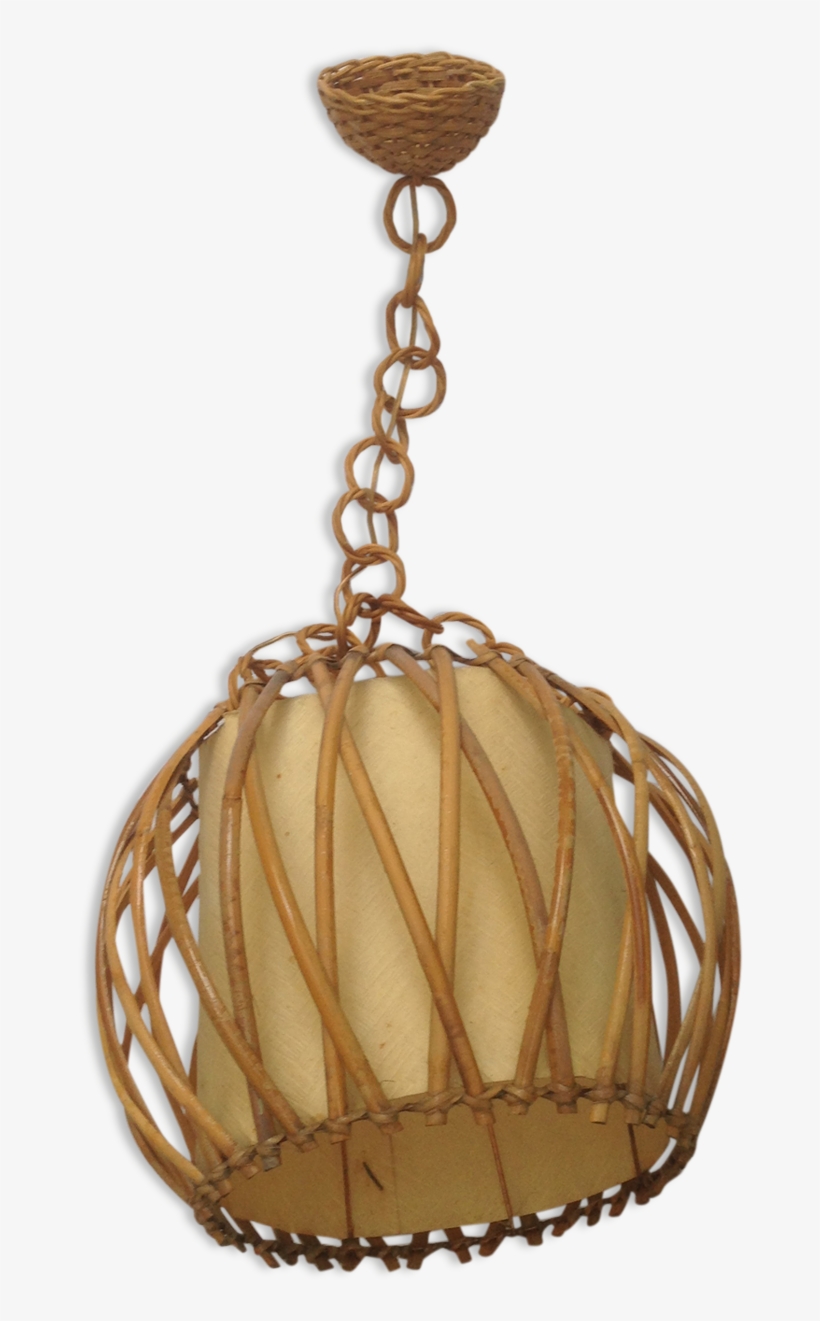 Rattan And Paper Hanging Lamp - Cage, transparent png download