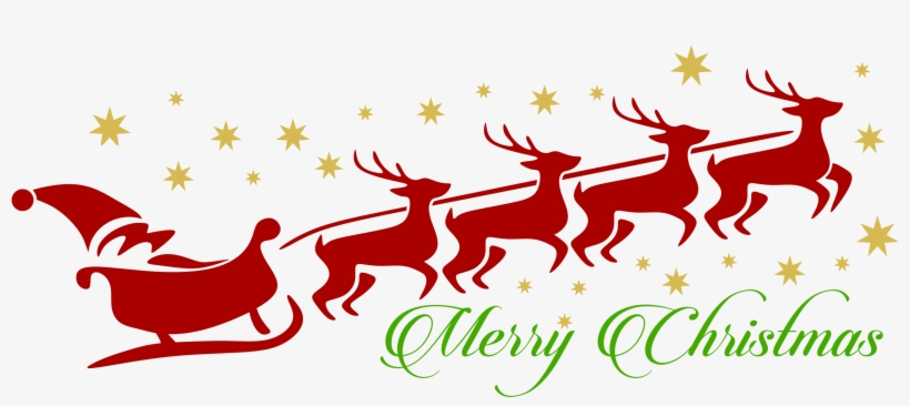 Big Image - Santa And Reindeer Clipart Png, transparent png download